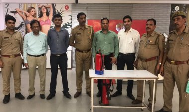 जी.बी.आई.ए ने अग्निशमन विभाग के साथ किया अग्निशमन अभ्यास