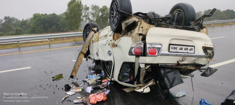 बिरहा गायक विजय लाल यादव की गाड़ी का भयंकर एक्सीडेंट