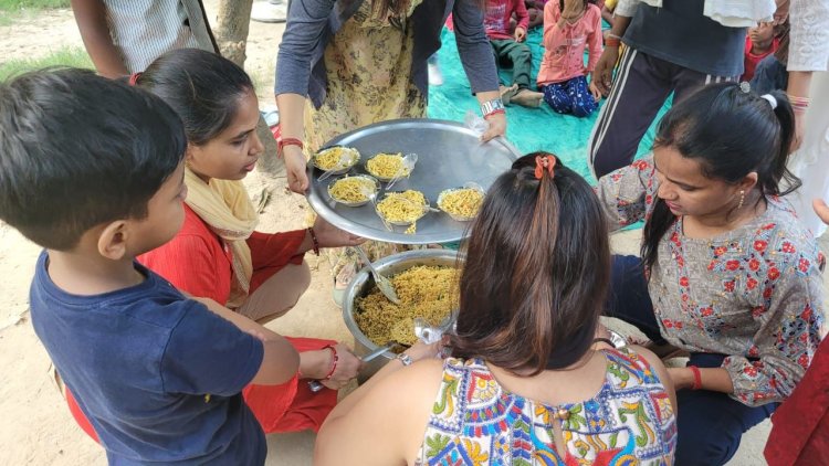 बच्चों की डिमांड पर पौष्टिक नूडल की पार्टी कि गई ईएमसीटी की ज्ञानशाला में