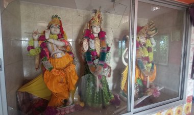 अराजक तत्वों ने राधा-कृष्ण मंदिर मे लगे कृष्ण की मुर्ति को किया खंडित