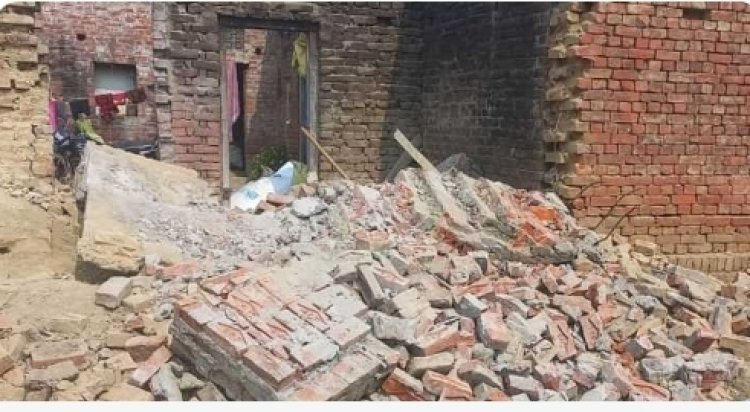 दीवार गिरने से दबा मजदूर हुई मौत,  मचा कोहराम