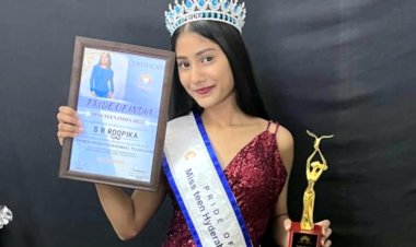 S.R. Roopika from Hyderabad, Telangana received the City Winning Title of Pride of India Miss Teen Hyderabad Winner in Miss Teen India Category