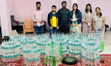 बेकार प्लास्टिक की बोतलों से हो रहा डस्टबिन निर्माण, एबीवीपी ने शुरू की इंटर्नशिप