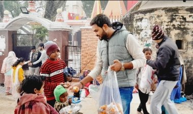 पिता के पुण्यतिथि पर यूथ कांग्रेस जिला अध्यक्ष ने किया कंबल वितरण