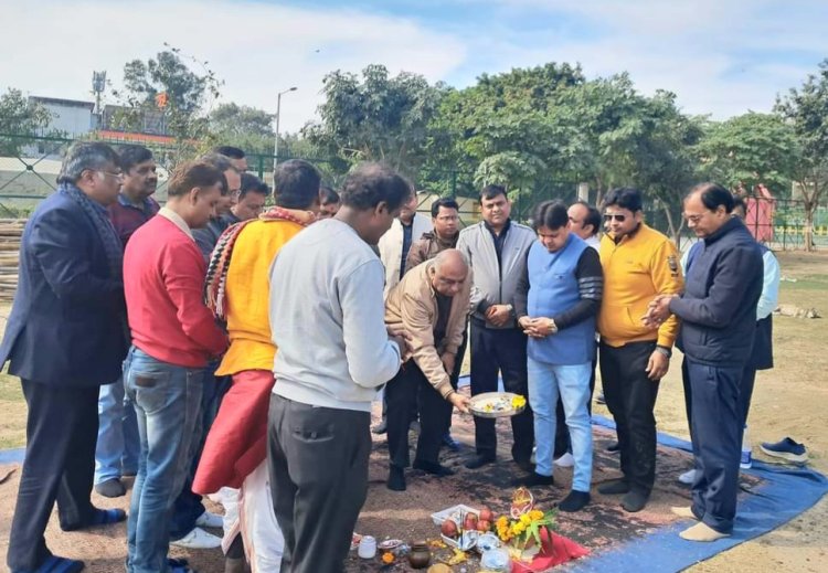 भूमि पूजन के साथ शुरू हुई एक शाम सांवरिया के नाम संकीर्तन महोत्सव की तैयारियां