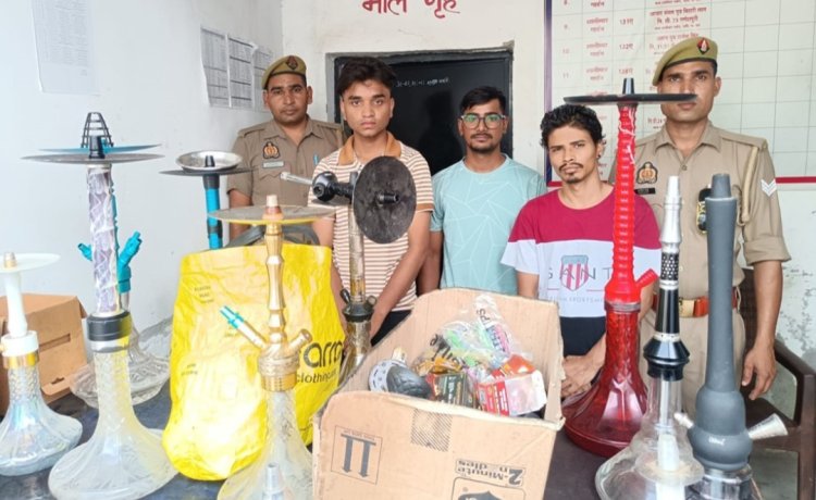 हुक्का बार पर पुलिस की कार्यवाही 1 महिला सहित तीन गिरफ्तार 