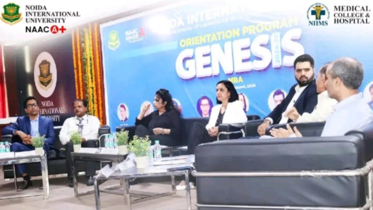 नोएडा इंटरनेशनल यूनिवर्सिटी के स्कूल ऑफ बिजनेस मैनेजमेंट में ओरिएंटशन प्रोग्राम का आयोजन