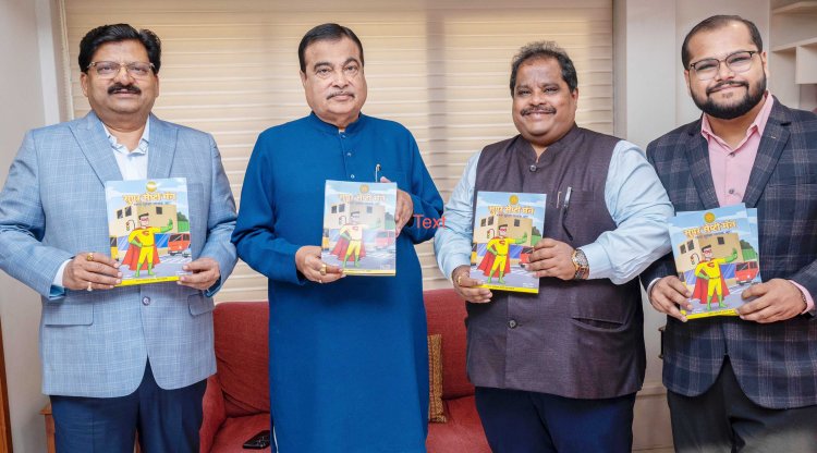 Super Safety Man Comic Book inaugurated by Nitin Gadkari for Road Safety Month