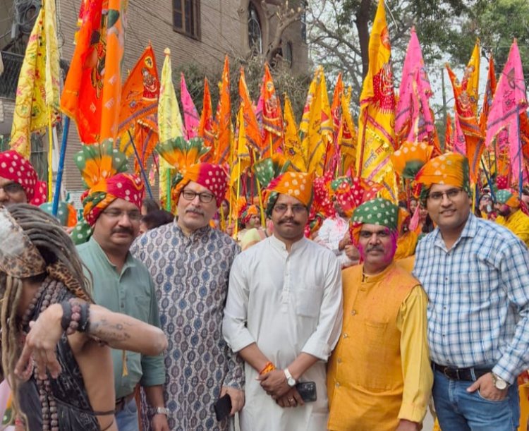 भगवान बाबा खाटू श्याम की निशान शोभा यात्रा का हुआ स्वागत 
