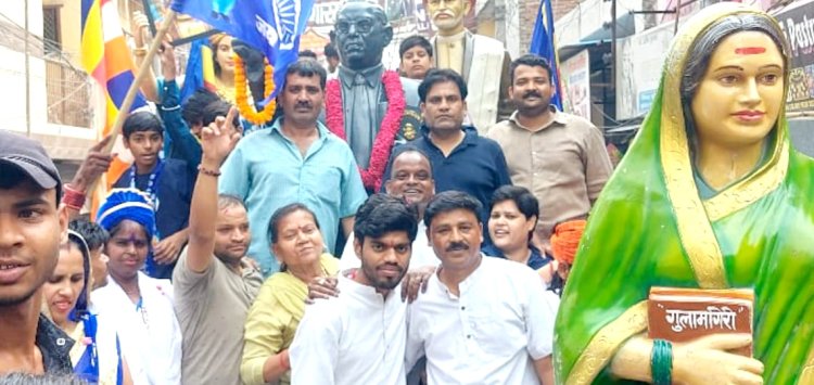 डॉ. भीमराव अंबेडकर जयंती पर निकाली गई शोभायात्रा, कार्यकर्ताओं ने किया जोरदार स्वागत